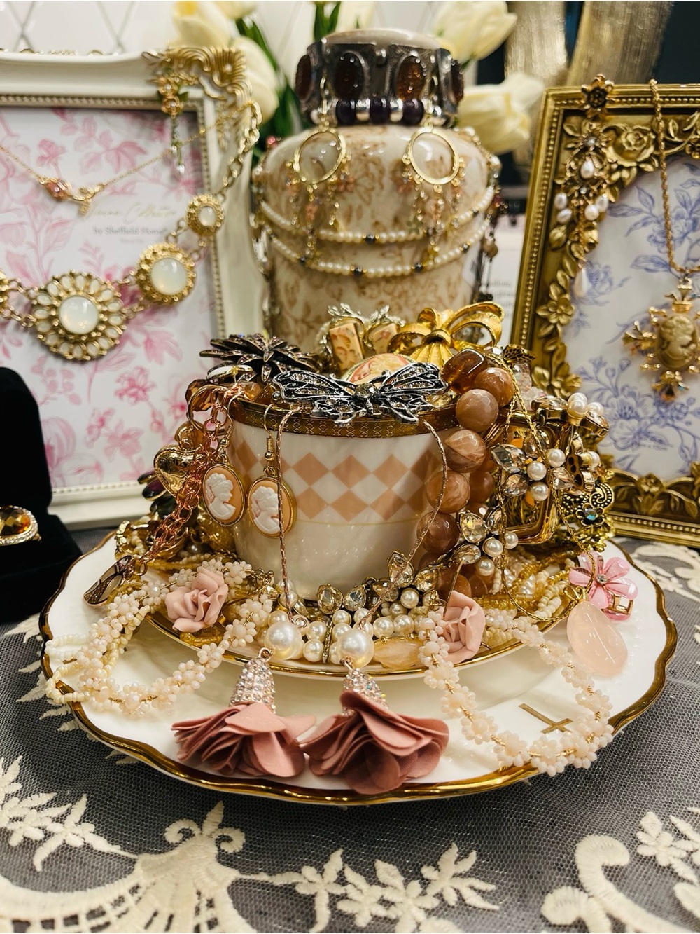 Avon Gold and Pink Mixed Jewelry Collection